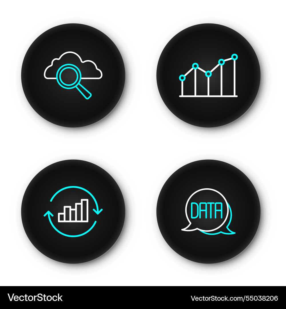 Set line data analysis pie chart infographic Set line data analysis pie chart infographic vector image