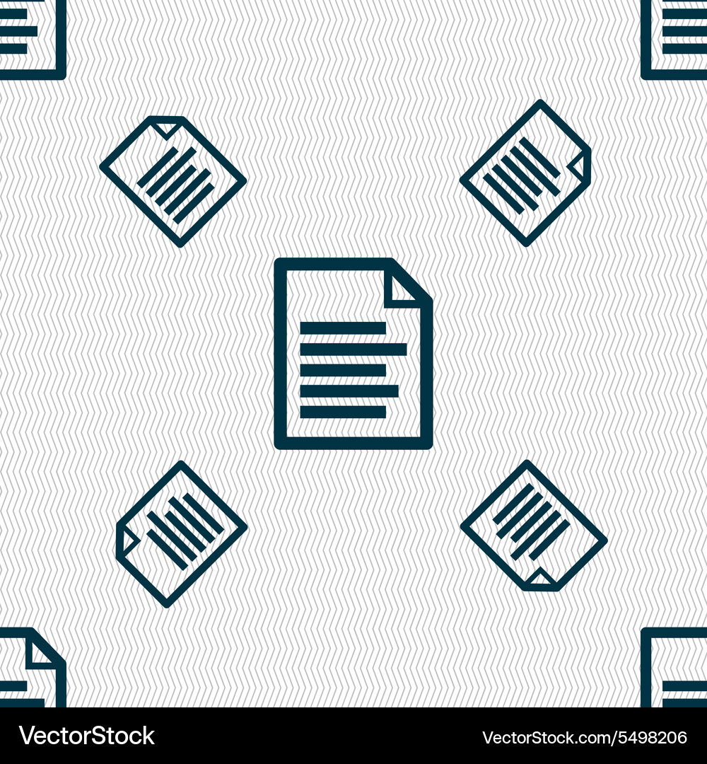 Text file icon sign seamless pattern Vector Image