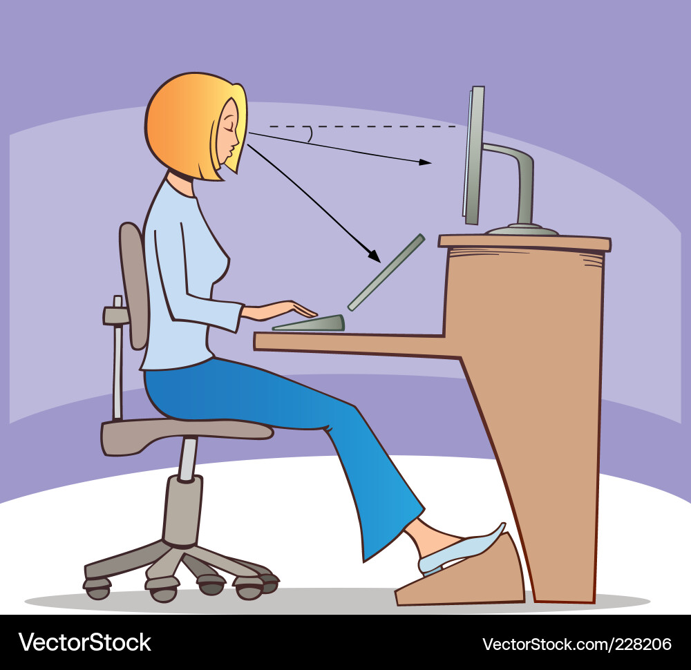 Work on computer Royalty Free Vector Image - VectorStock
