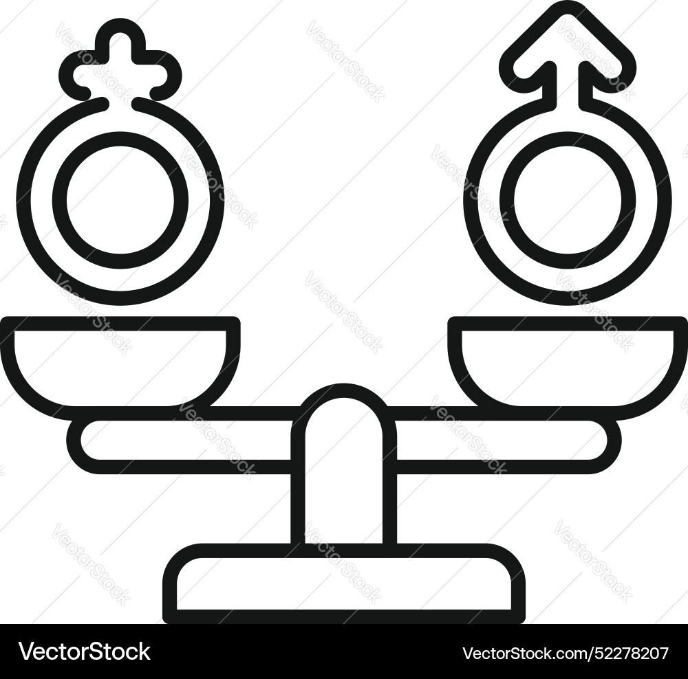 Balance Skala Vergleich männliche und weibliche Geschlechter Balance Skala Vergleich männliche und weibliche Geschlechter vektorbild
