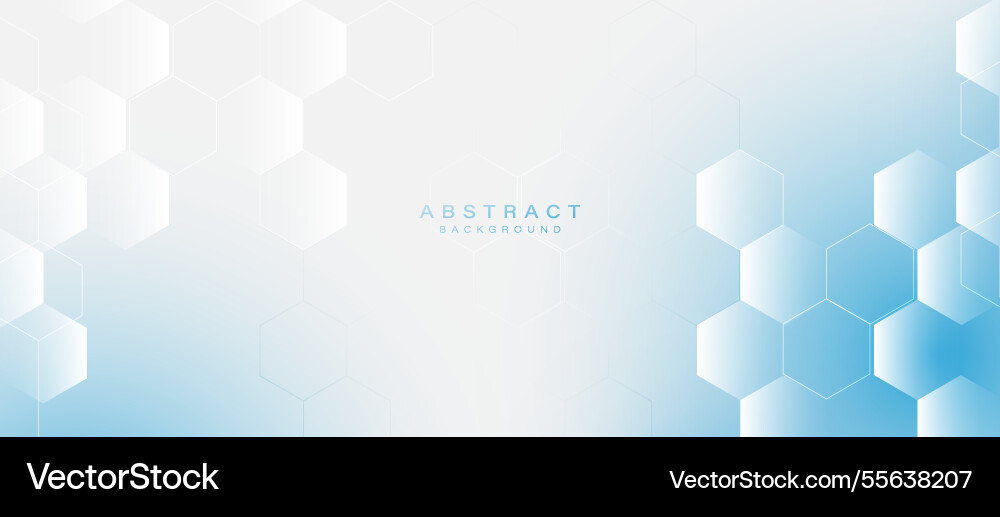 Blue and white hexagonal abstract background Vector Image