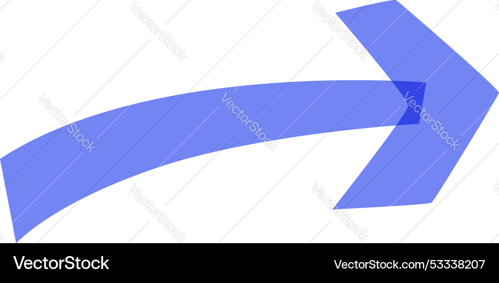 Blue transparent arrow pointing right showing Vector Image