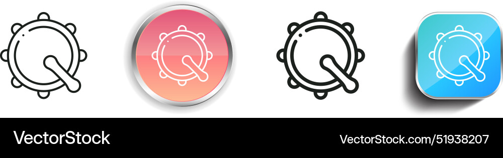 Bodhrn icon thin linear regular and button style vector image