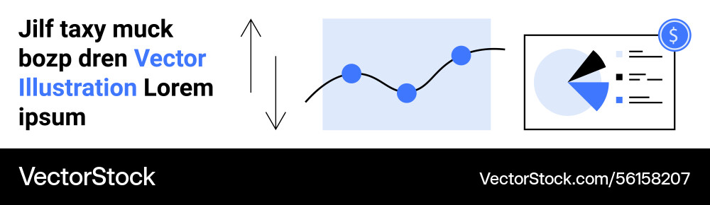 Data visualization with line graph and pie chart Data visualization with line graph and pie chart vector image