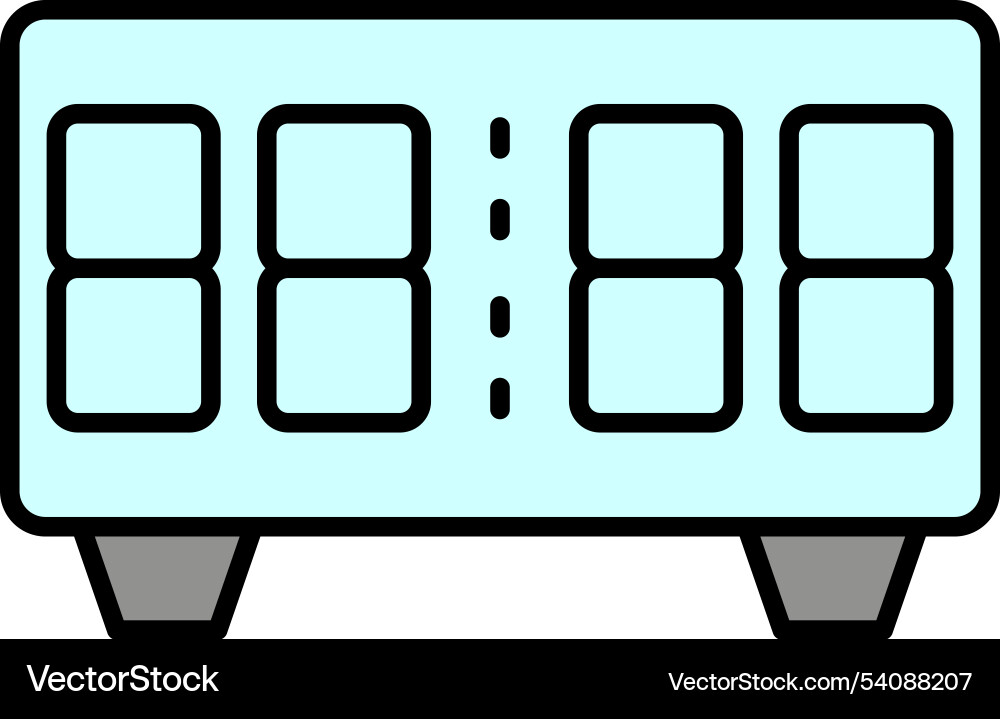 Digital clock line filled icon design Vector Image