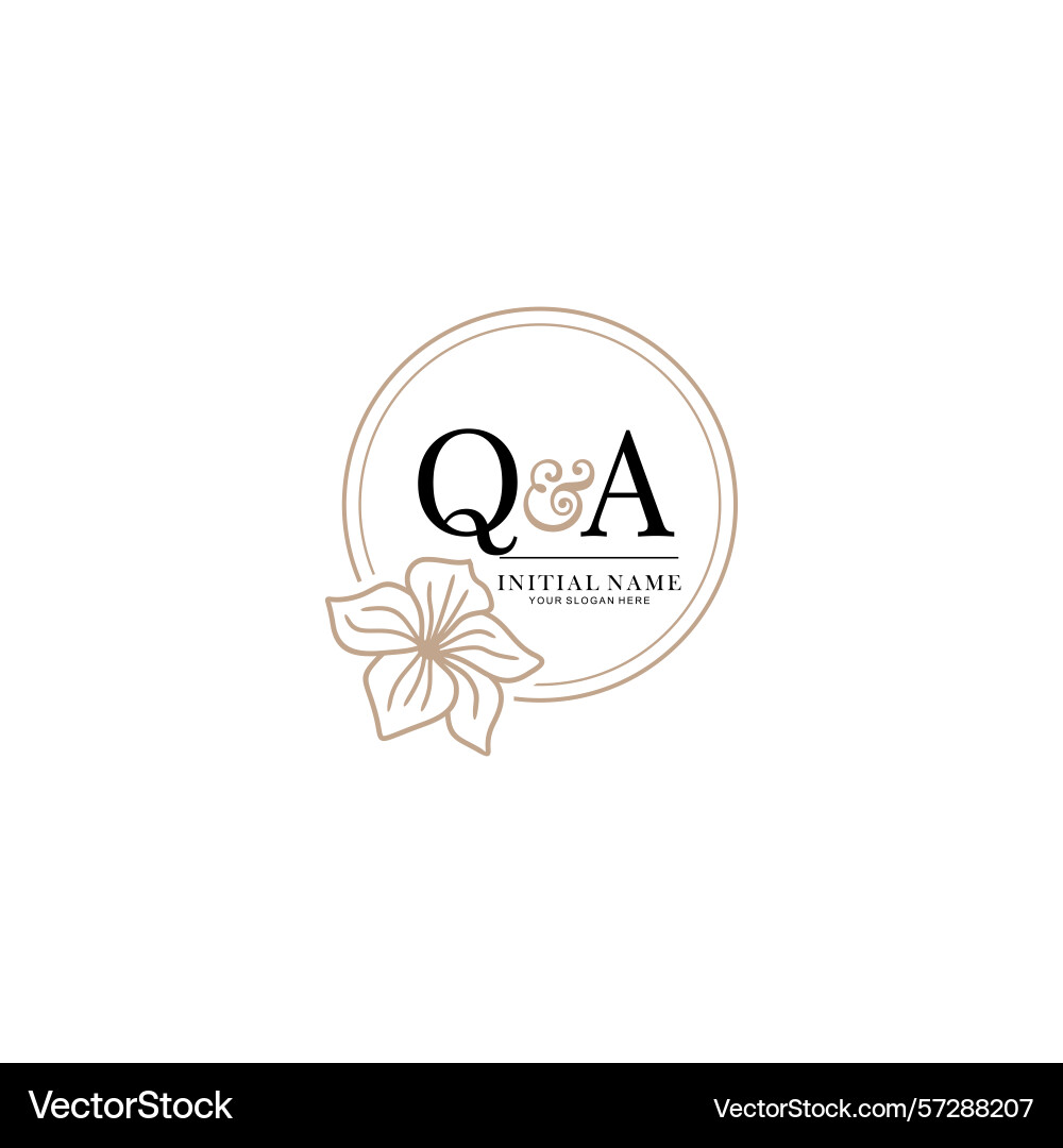 Elegant qa initial logos with floral and modern Elegant qa initial logos with floral and modern Vector Image