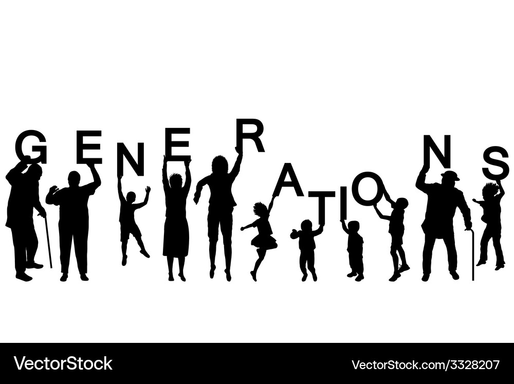 Generations Silhouettes Vector Image
