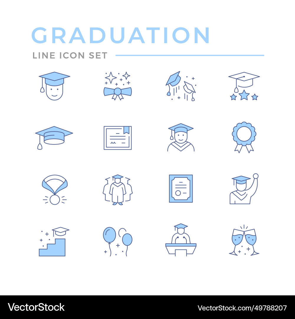 Graduation Icon Set Royalty Free Vector Image - VectorStock