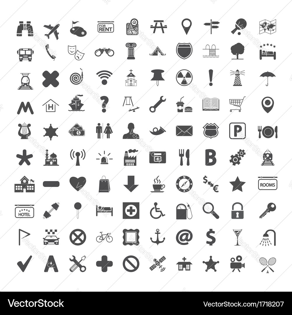 Navigation Map Icons Set vector image