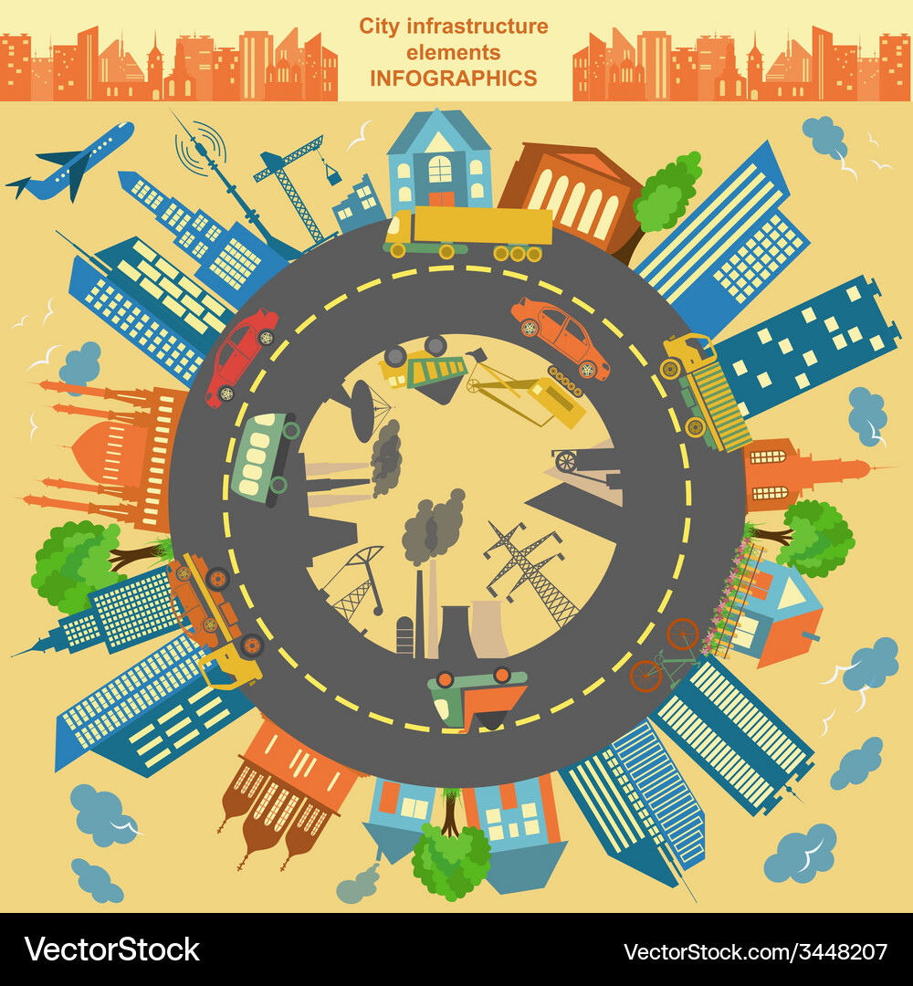 Set of modern city elements for creating your own Vector Image