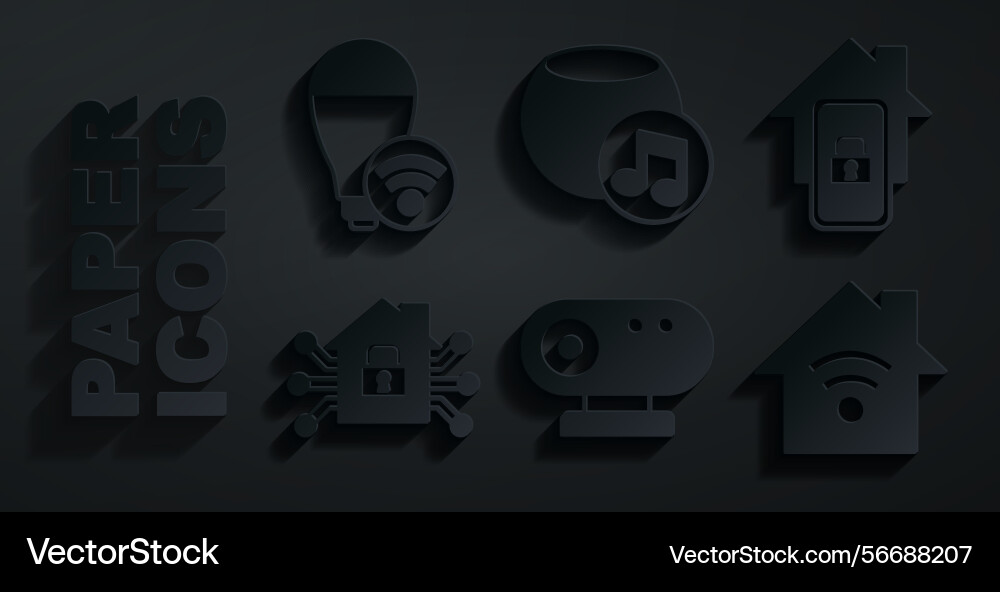 Set web camera mobile with smart home wi-fi Vector Image