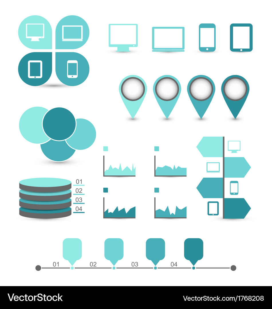 Digital Information Display Icons vector image
