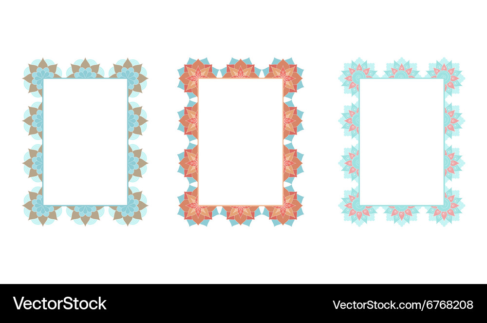 Frames with oriental pattern Vector Image