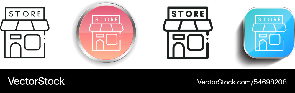Grocery store icon thin linear regular and button vector image