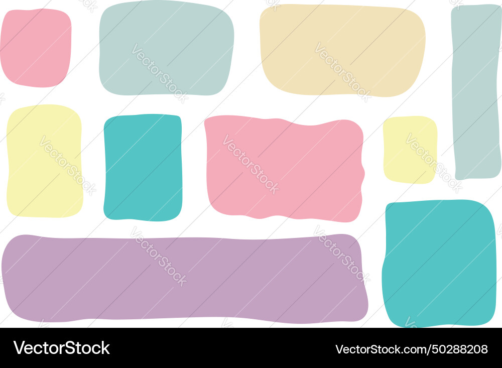 Hand drawn colorful text boxes empty speech Hand drawn colorful text boxes empty speech Vector Image