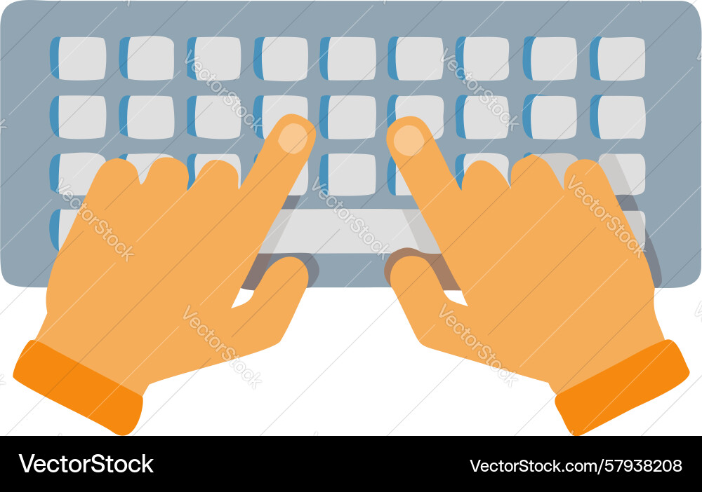 Hands Typing on Keyboard Vector Image