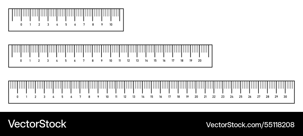 Measuring scale and ruler charts with 10203040 vector image