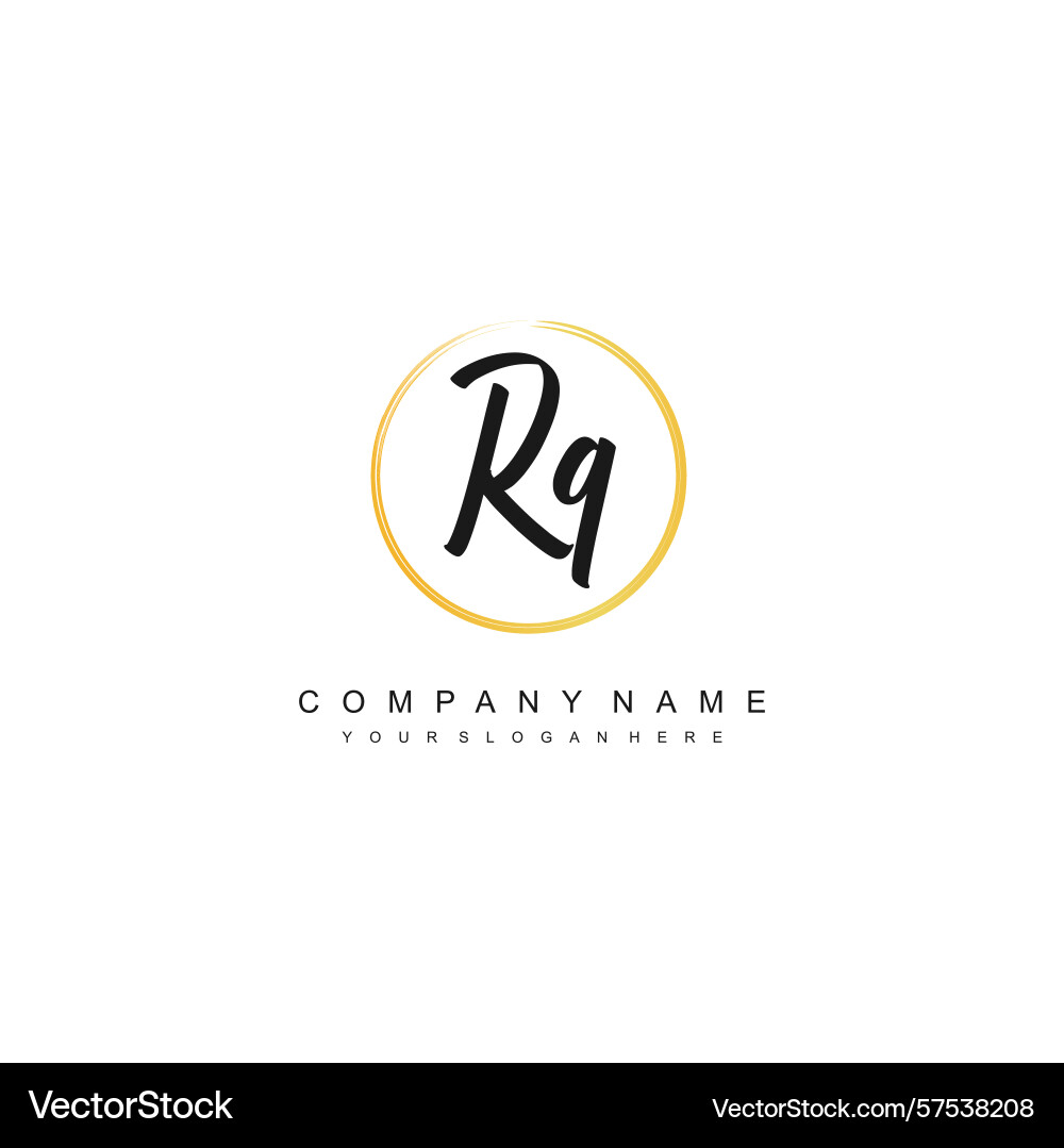 Minimal signature logo design with rq initials Minimal signature logo design with rq initials Vector Image