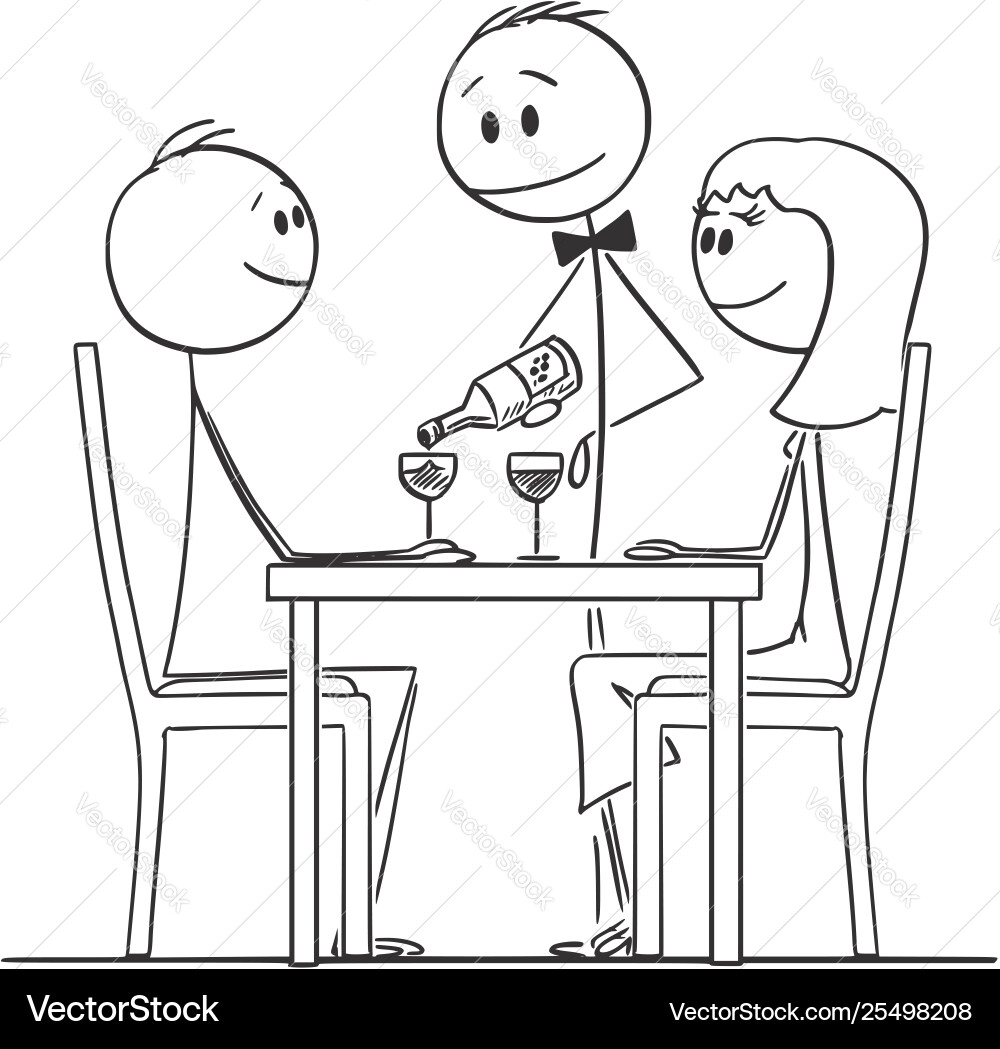 Romantic Couple Dinner Scene vector image