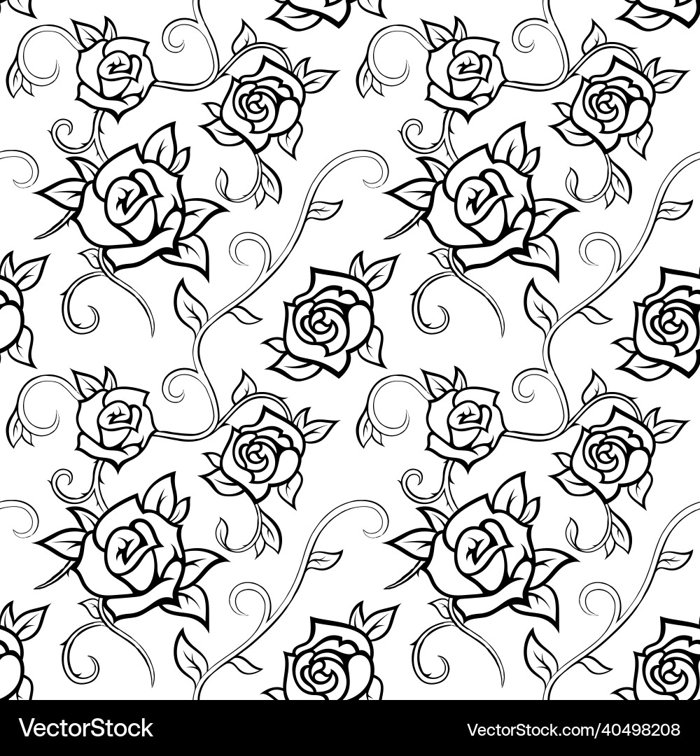 Seamless pattern with roses Vector Image