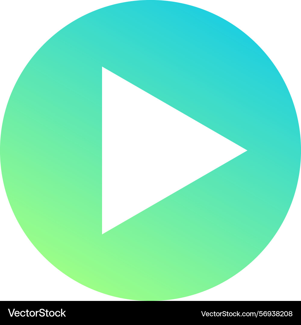 White play symbol pointing right on a gradient vector image