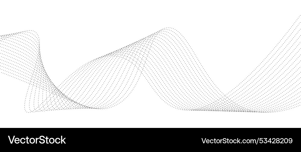 A black wavy particle lines isolated Vector Image