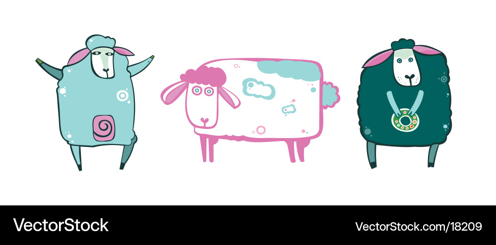 Adorable Sheep Character Set Vector Image