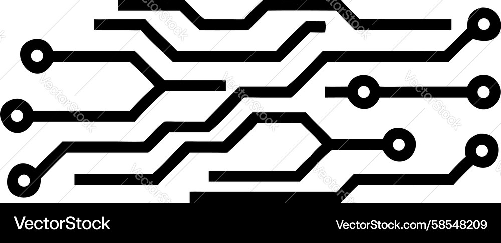 Black Circuit Trace Pattern Vector Image