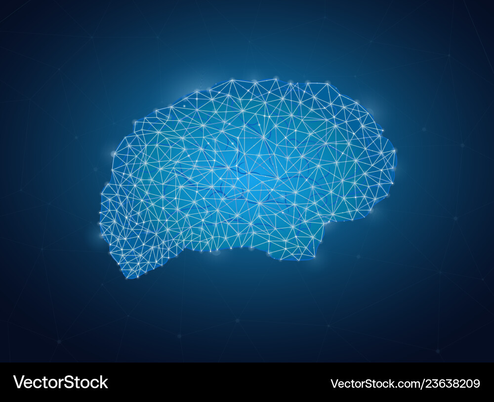 Blockchain Brain Network Vector Image