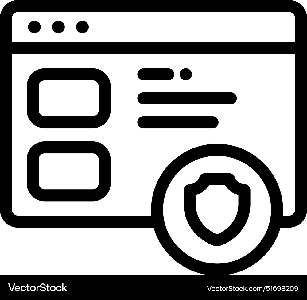 Browser icon thin linear style design isolated Vector Image