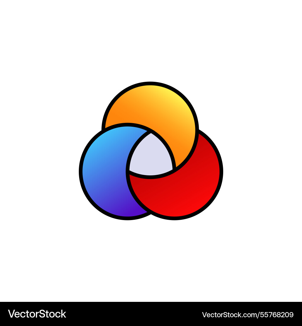 Colorful overlapping circles creating a dynamic vector image