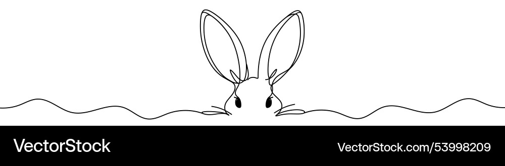 Continuous line drawing of a rabbit looking up Continuous line drawing of a rabbit looking up vector image