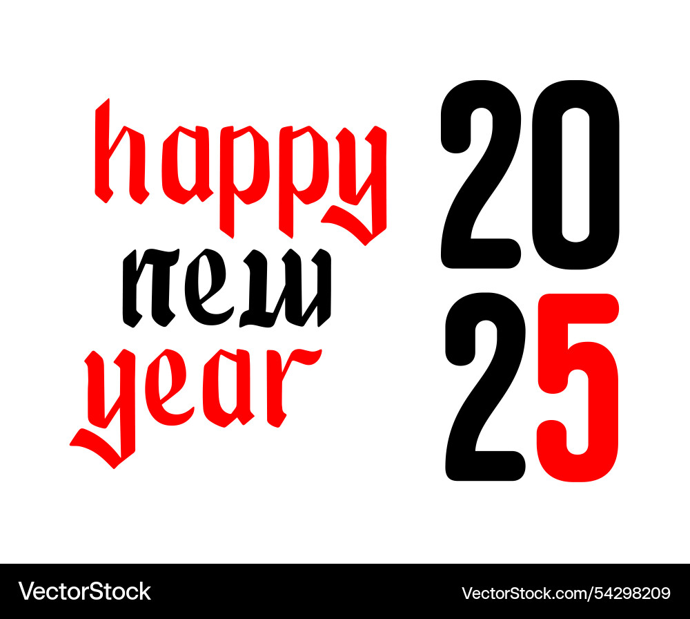 Happy new year 2025 holiday black and red abstract