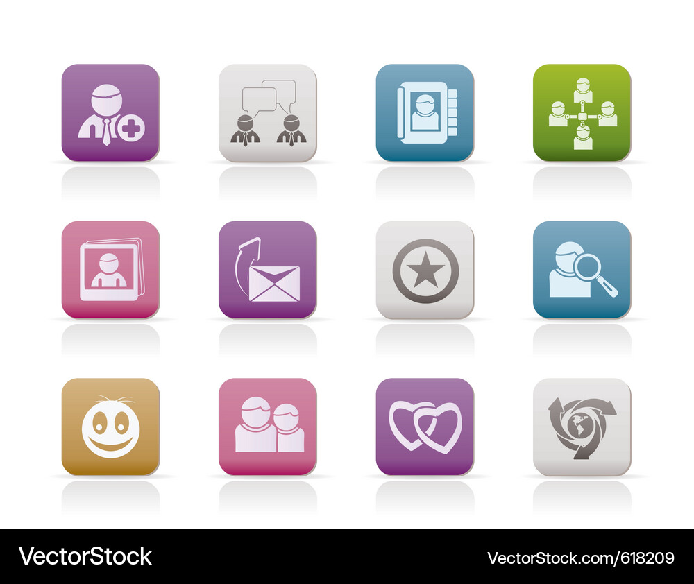 Internet community and social network icons Vector Image