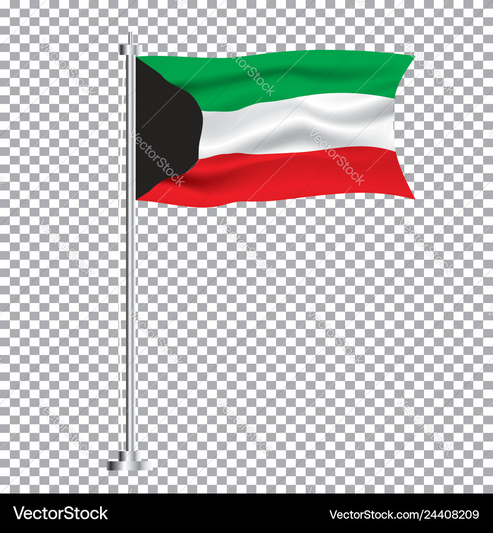Kuwait Flag Transparent Background Vector Image
