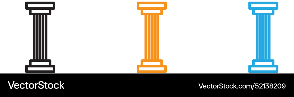 Pillar column logo set collection for web app ui vector image