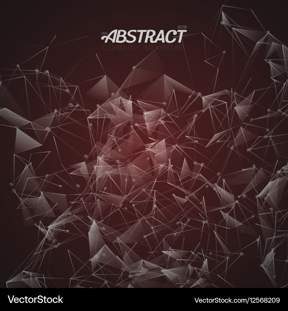 Plexus style fractal polygonal template vector image