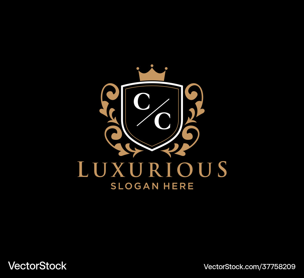 Royal CC Letter Logo Template Vector Image