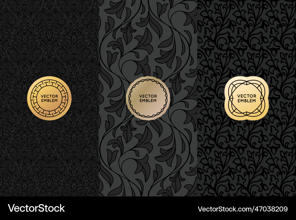 Set of design elements labels and seamless Set of design elements labels and seamless vector image