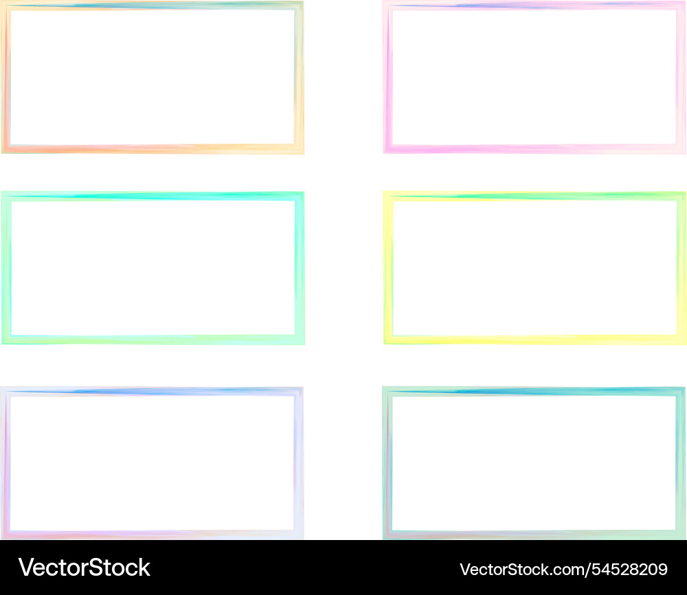 Watercolor colorful rectangular frames set Watercolor colorful rectangular frames set vector image
