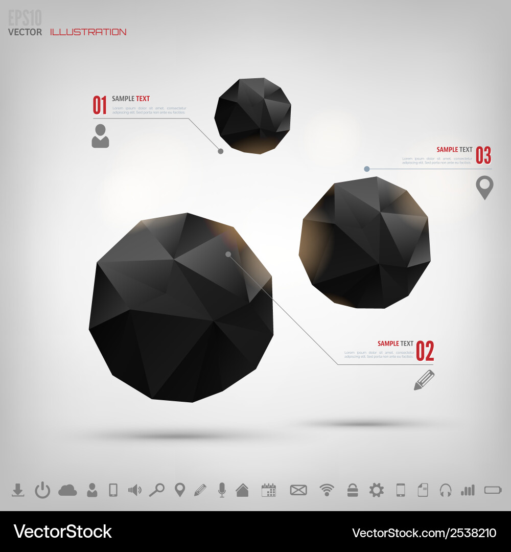 Abstract polygonal geometric background with web Vector Image