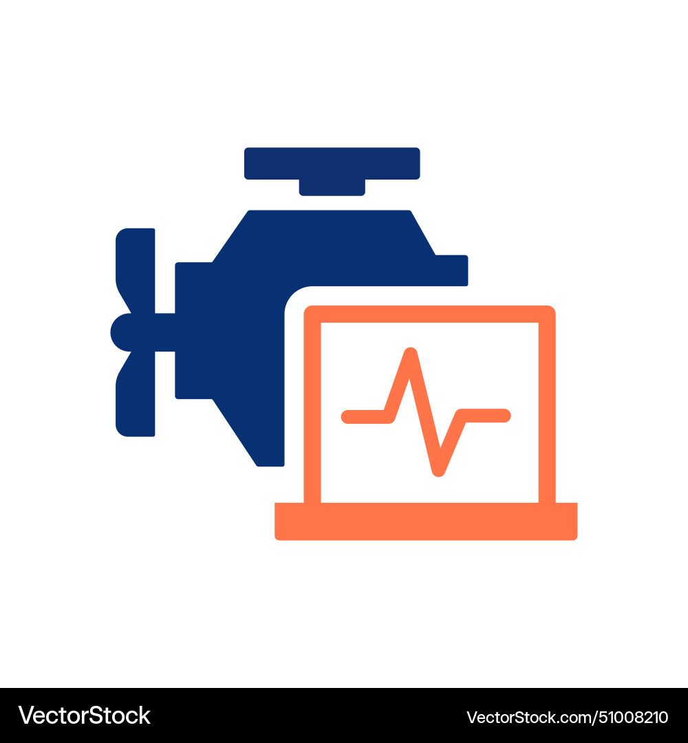 Computerized engine diagnostics icon on white vector image