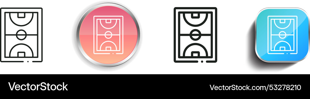 Court icon thin linear regular and button style vector image