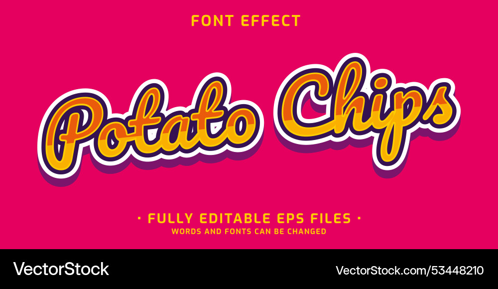 Cursive style text effect in vibrant color Vector Image