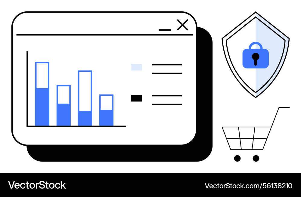 Data analytics cybersecurity and e-commerce Data analytics cybersecurity and e-commerce vector image