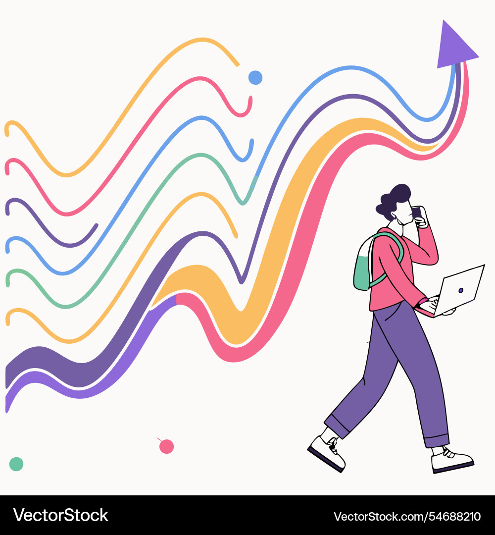 It course visuals in vibrant gradient waves Vector Image