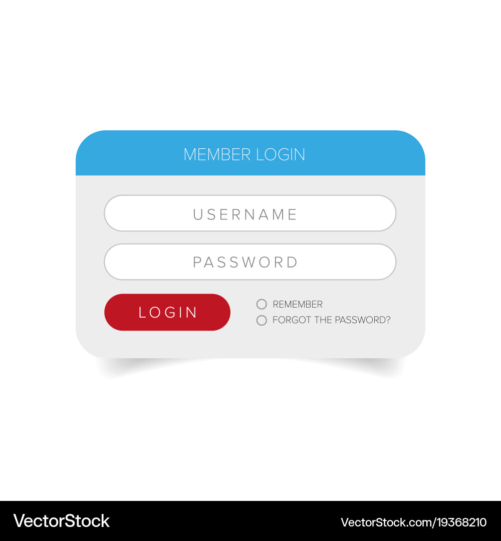 Member login web form vector image
