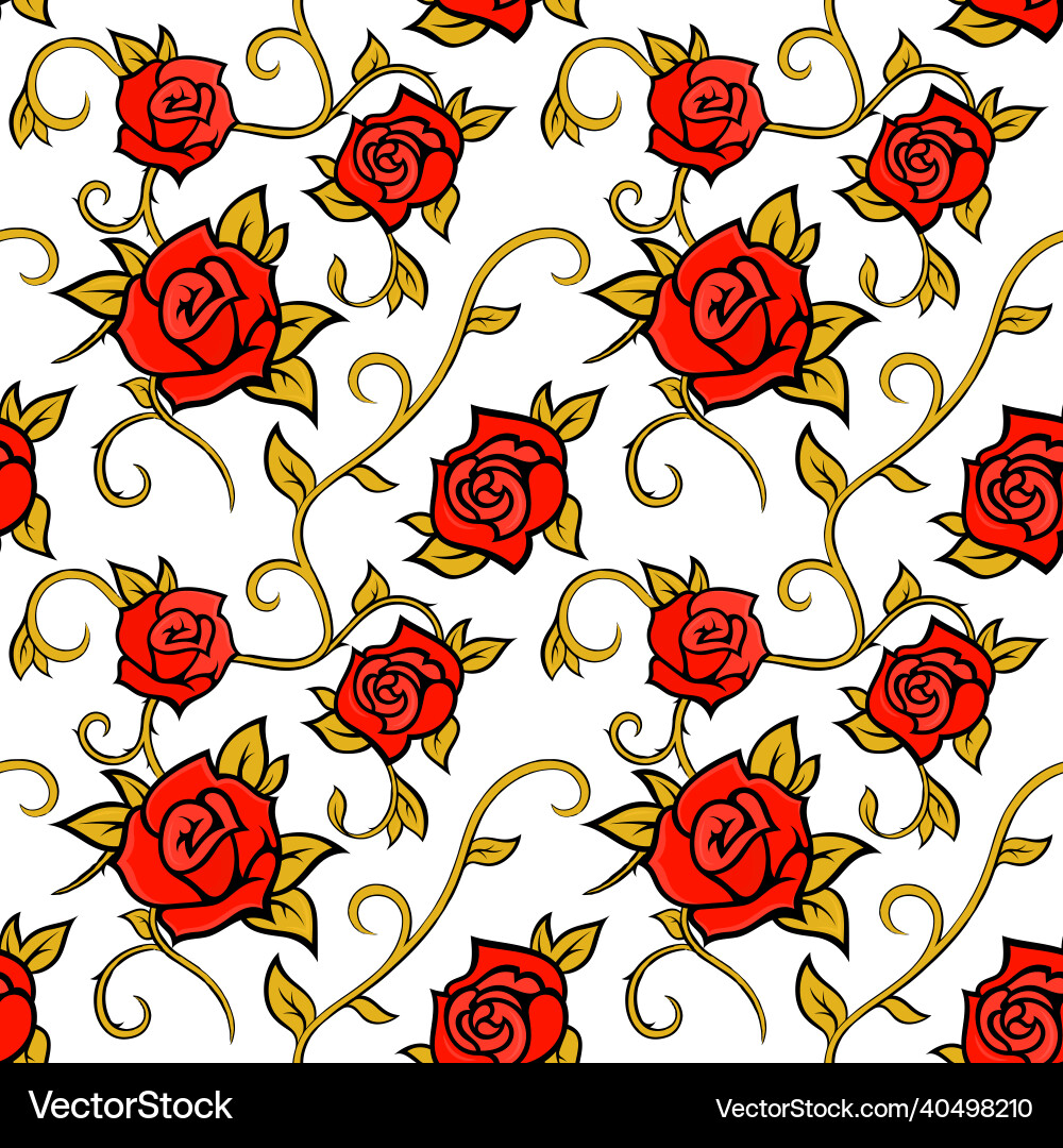 Seamless pattern with roses Vector Image