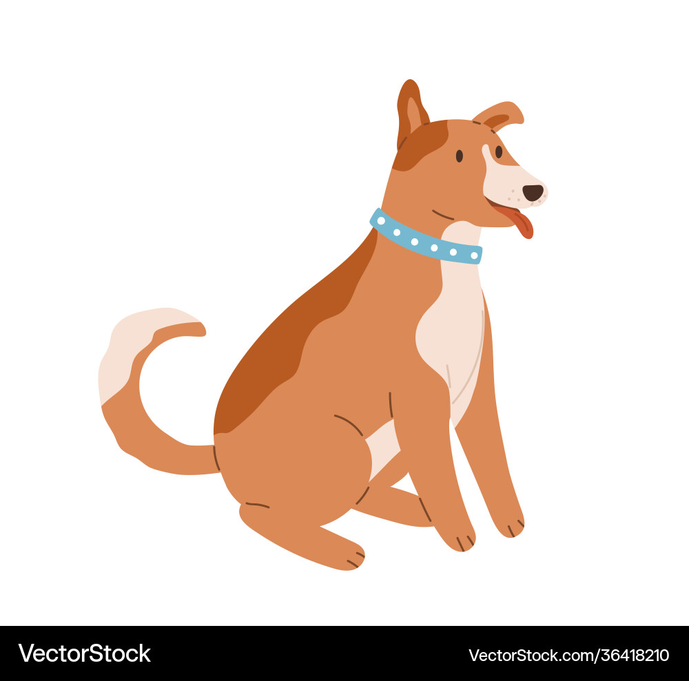 Smiling Brown Puppy with Tongue Out vector image