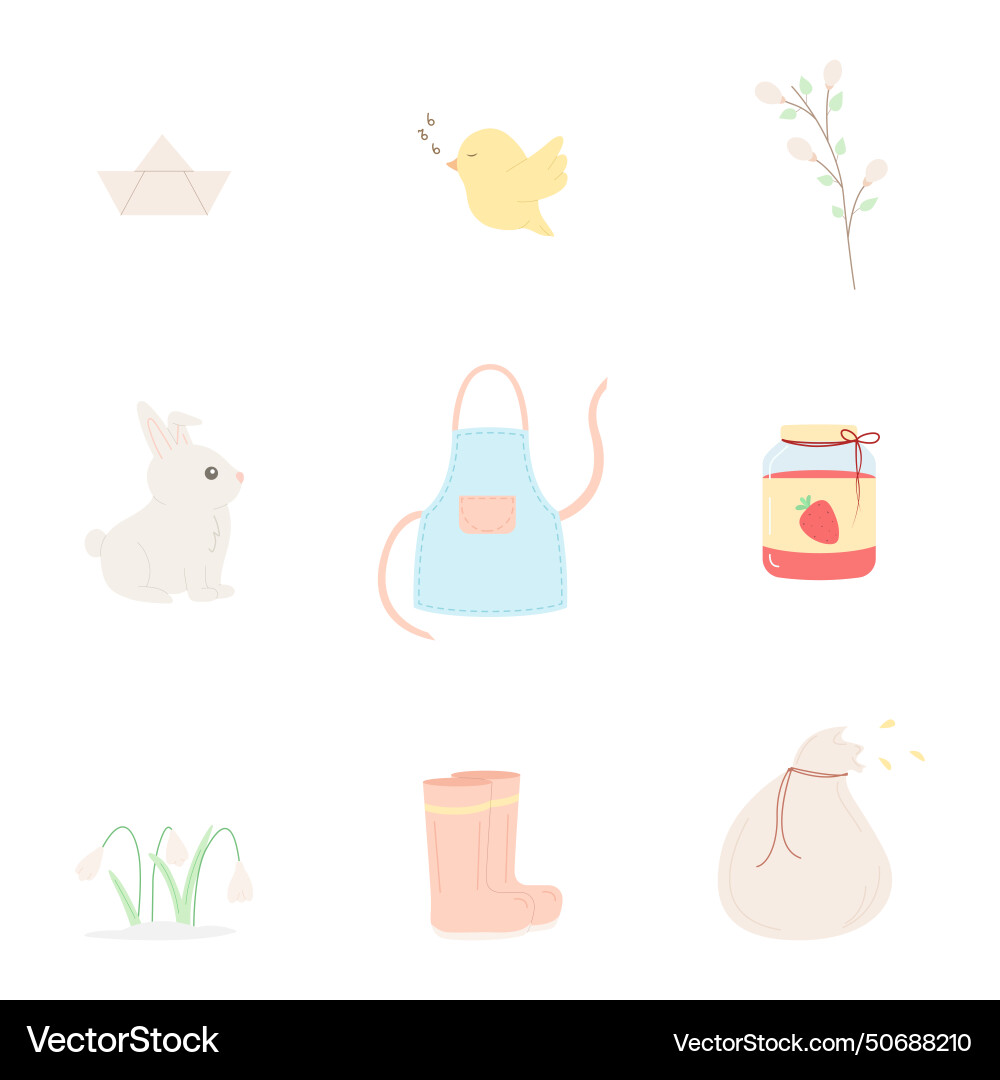 Spring isolated elements set in flat design Spring isolated elements set in flat design Vector Image